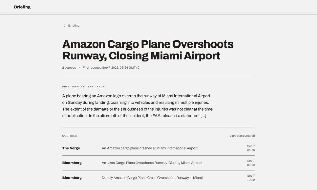 ストーリー詳細。The VergeとBloombergの3記事が一つのストーリーにまとまっている。